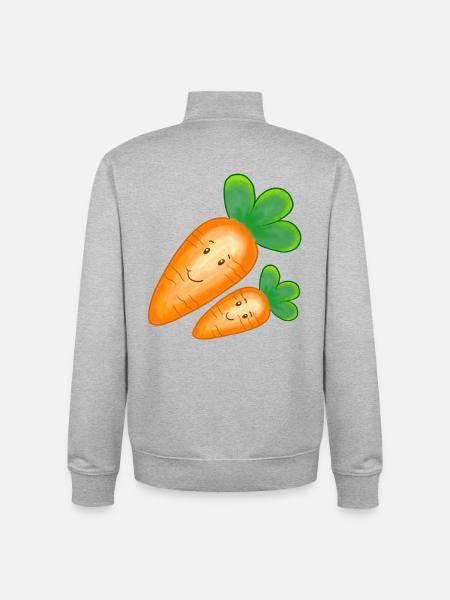 Carrot carrot laughing - Unisex Organic Zip Sweatshirt by Stanley/Stella - heather grey