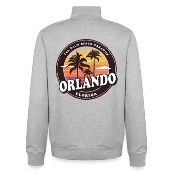 Orlando Florida Vintage Beach Design - Unisex Organic Zip Sweatshirt von Stanley/Stella - Grau meliert - Hinten - AI Model Male 185 light (185cm)