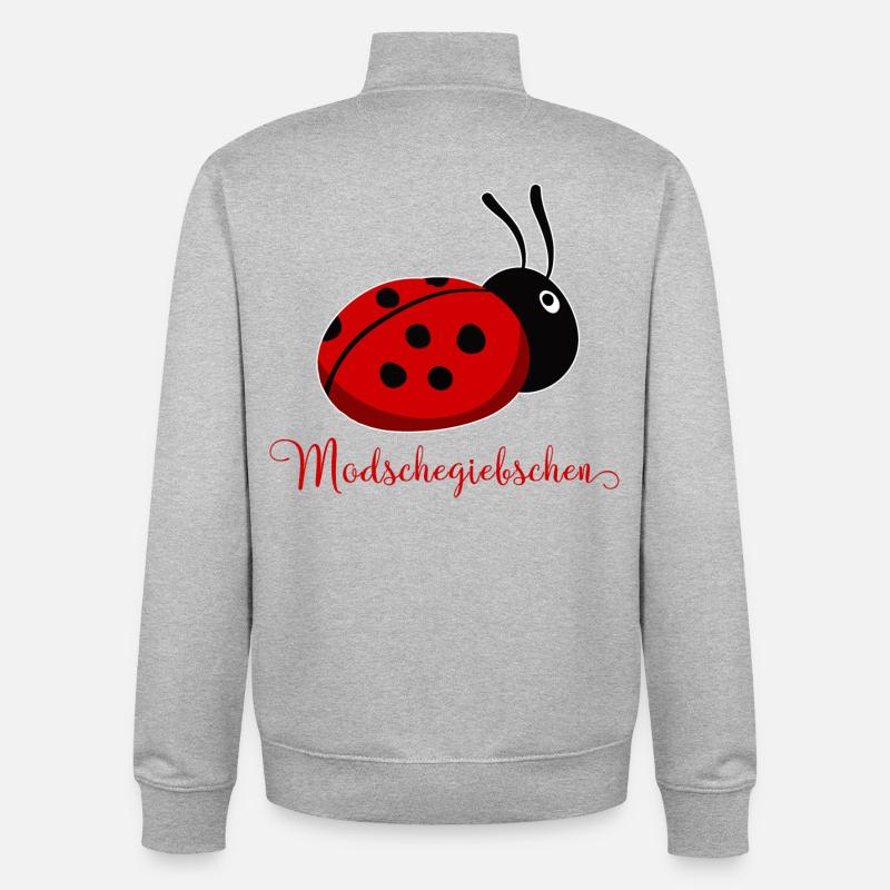 Modschegiebchen Coccinelle Saxon idée cadeau - Sweat zippé unisexe en coton bio Stanley/Stella - gris chiné