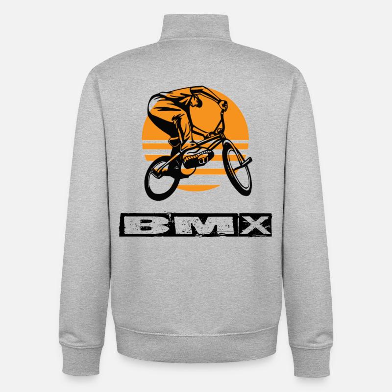 BMX - Sweat zippé unisexe en coton bio Stanley/Stella - gris chiné