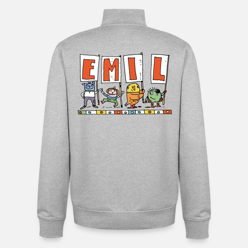 Emil - Unisex Organic Zip Sweatshirt von Stanley/Stella - Grau meliert
