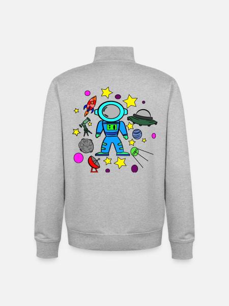 Planet Flies Kids - Unisex Organic Zip Sweatshirt by Stanley/Stella - heather grey