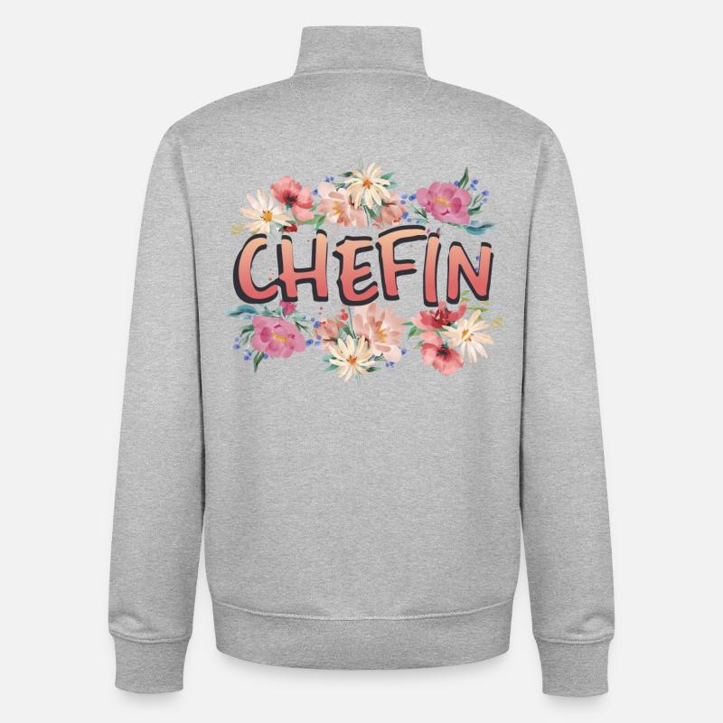 Chefin - Unisex Organic Zip Sweatshirt von Stanley/Stella - Grau meliert