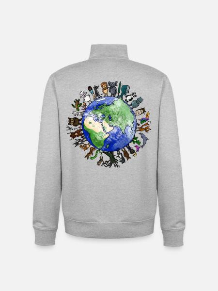 Living Planet - Biodiversity - Unisex Organic Zip Sweatshirt by Stanley/Stella - heather grey