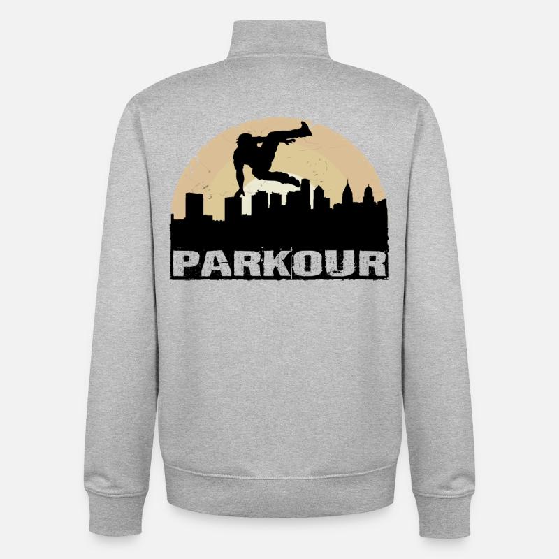 Parkour - Unisex Organic Zip Sweatshirt by Stanley/Stella - heather grey
