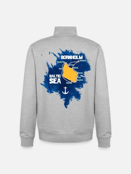 Bornholm Baltic Sea - Unisex Organic Zip Sweatshirt by Stanley/Stella - heather grey