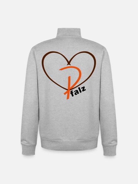 Pfalzlust - Herz der Pfalz - Unisex Organic Zip Sweatshirt von Stanley/Stella - Grau meliert