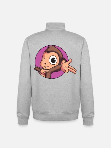 Singe effronté - Sweat zippé unisexe en coton bio Stanley/Stella - gris chiné