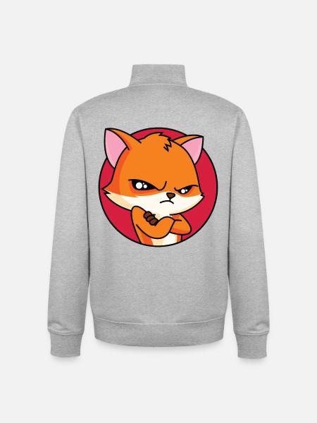 Red Fox - In Mood - Unisex Organic Zip Sweatshirt by Stanley/Stella - heather grey