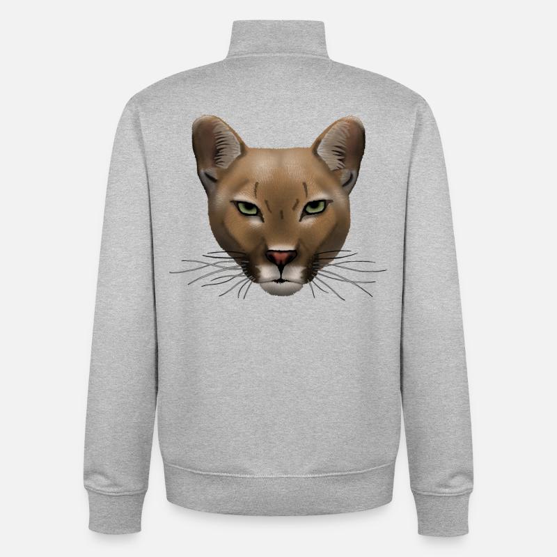 Cougar R6Z - Sweat zippé unisexe en coton bio Stanley/Stella - gris chiné