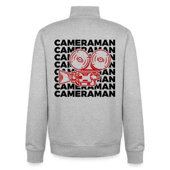 Kameramann - Unisex Organic Zip Sweatshirt von Stanley/Stella - Grau meliert - Hinten - AI Model Male 185 light (185cm)
