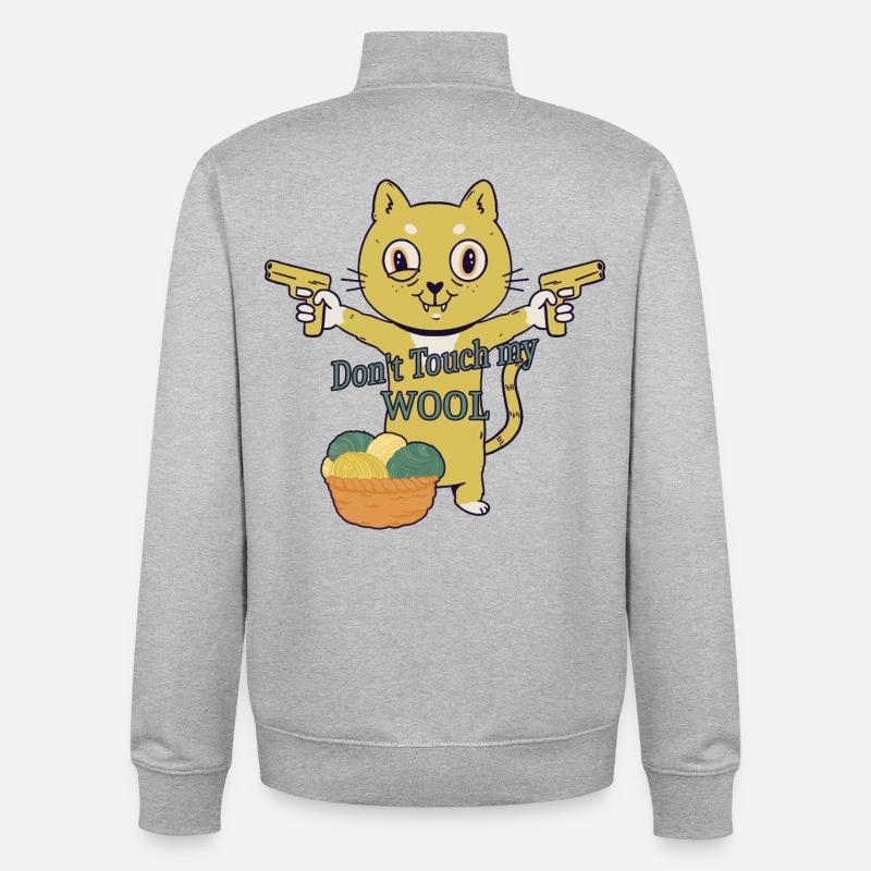 Don't touch my wool! - Unisex Organic Zip Sweatshirt by Stanley/Stella - heather grey