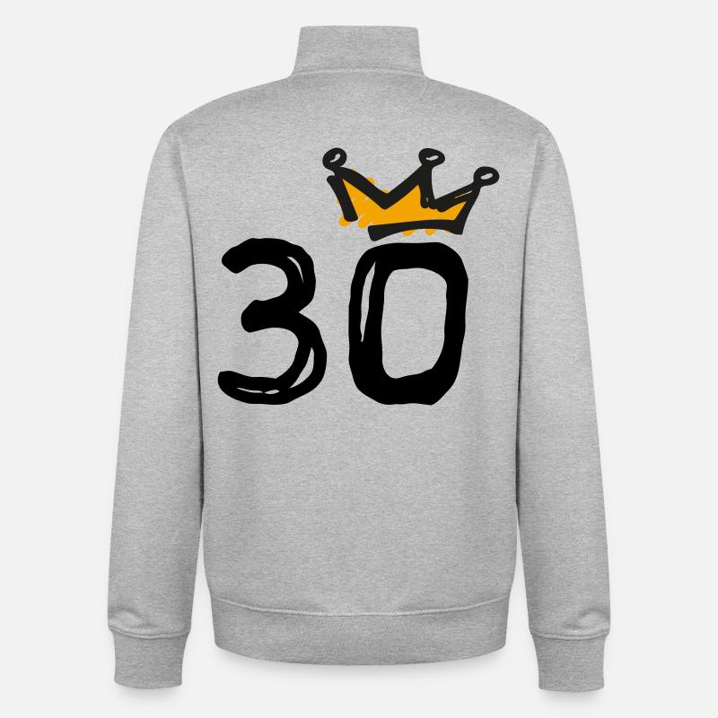 30e anniversaire Krone - Sweat zippé unisexe en coton bio Stanley/Stella - gris chiné