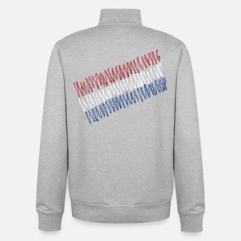 Pays-Bas - Sweat zippé unisexe en coton bio Stanley/Stella - gris chiné