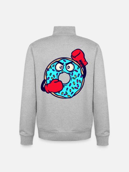 Donut Sweets Delicious Snack Dessert - Unisex Organic Zip Sweatshirt by Stanley/Stella - heather grey
