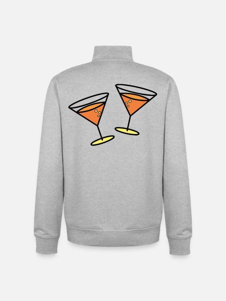 Cocktails to celebrate - Unisex Organic Zip Sweatshirt by Stanley/Stella - heather grey