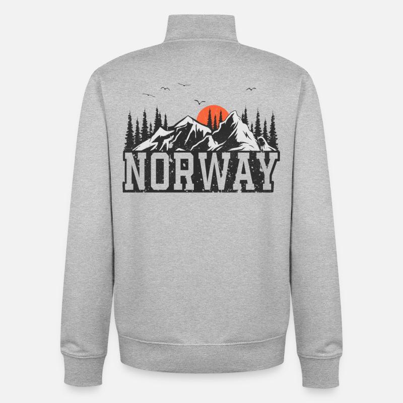 Norway - Unisex Organic Zip Sweatshirt by Stanley/Stella - heather grey
