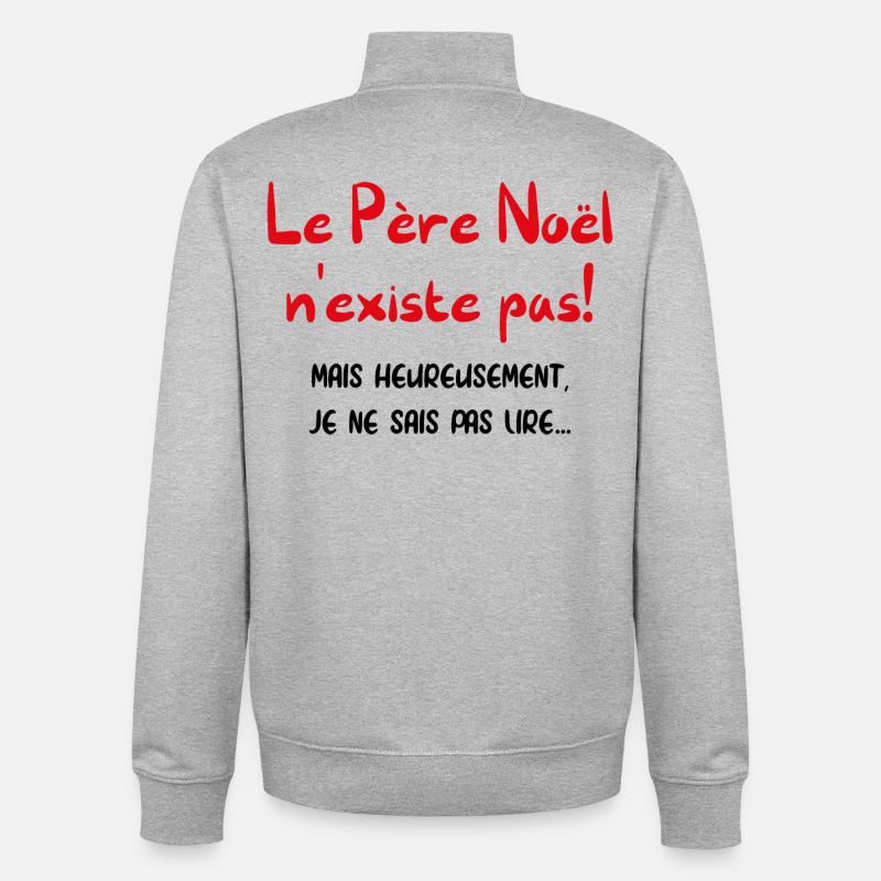 Der Weihnachtsmann existiert nicht - Unisex Organic Zip Sweatshirt von Stanley/Stella - Grau meliert