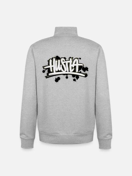 Hustla Graffiti Lettering - Unisex Organic Zip Sweatshirt by Stanley/Stella - heather grey