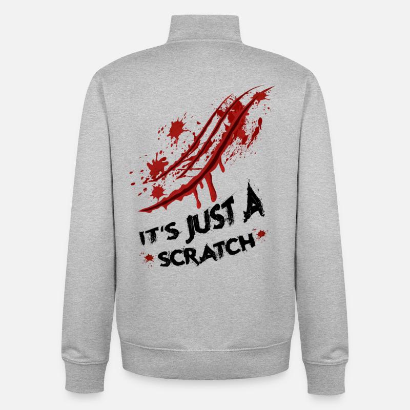 Juste une égratignure - Sweat zippé unisexe en coton bio Stanley/Stella - gris chiné