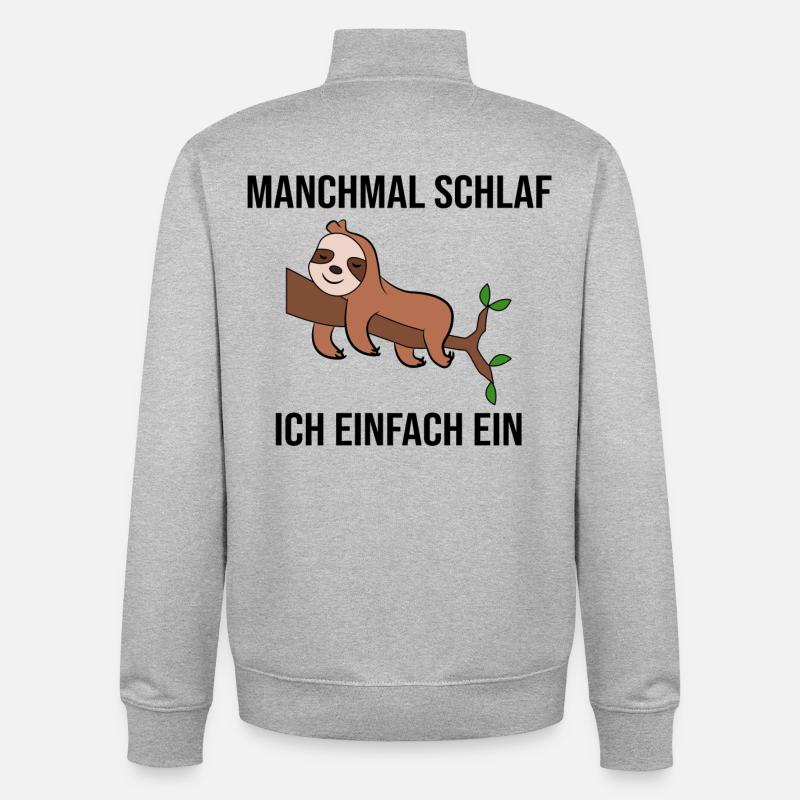 Schlafen Säugetier Dschungel Faultier Statement - Unisex Organic Zip Sweatshirt von Stanley/Stella - Grau meliert