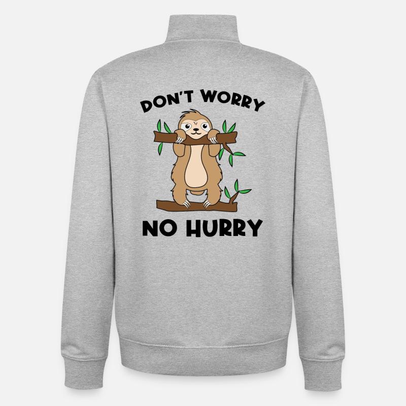 Tier Dschungel Statement Faultier Relax Urwald - Unisex Organic Zip Sweatshirt von Stanley/Stella - Grau meliert