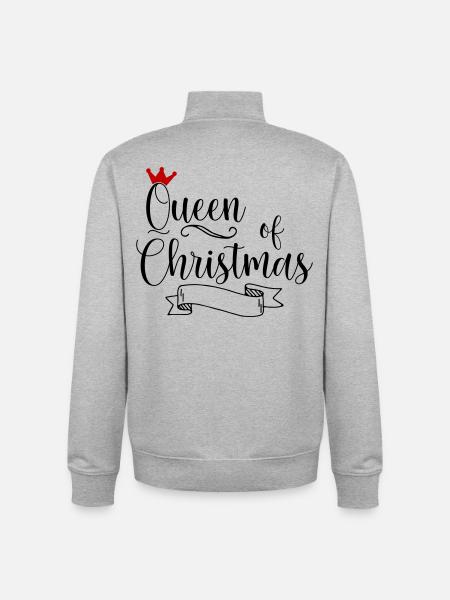 Queen of Christmas - Unisex Organic Zip Sweatshirt by Stanley/Stella - heather grey
