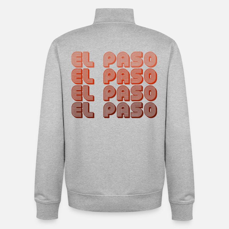 El Paso Gradient Retro Pattern - Unisex Organic Zip Sweatshirt by Stanley/Stella - heather grey