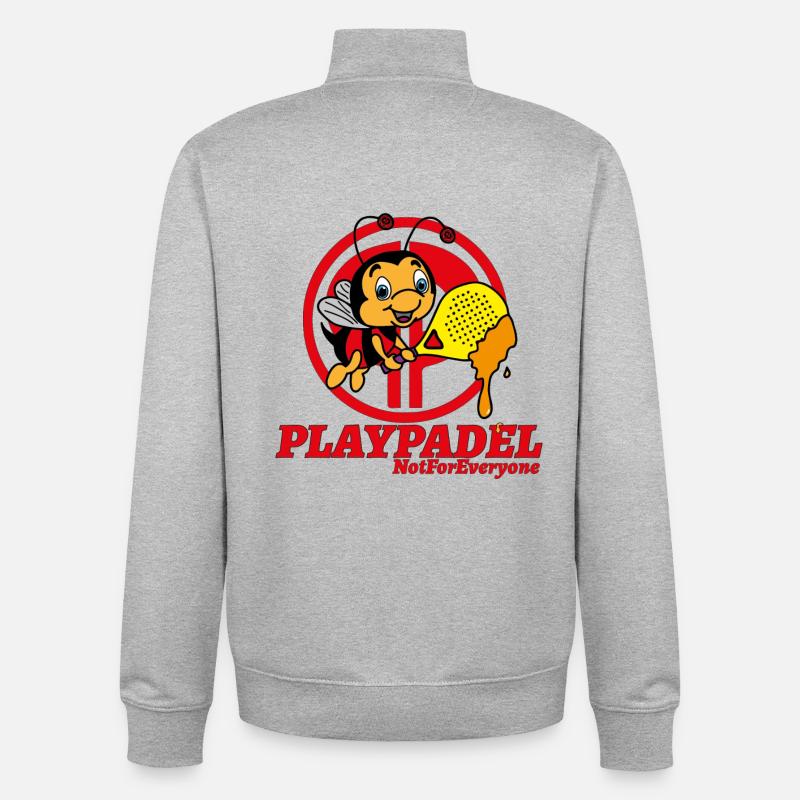 Exclusif Ape Padel - Sweat zippé unisexe en coton bio Stanley/Stella - gris chiné