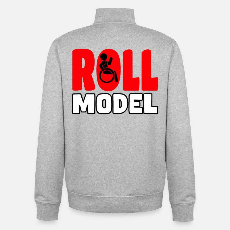 Jeder Rollstuhlfahrer ist ein Rollenmodell* - Unisex Organic Zip Sweatshirt von Stanley/Stella - Grau meliert