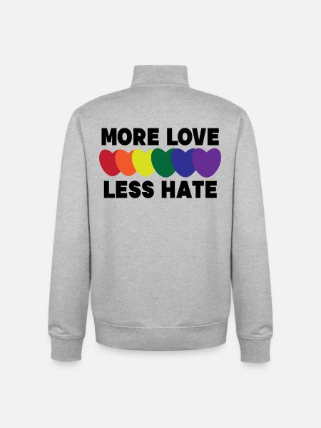 Homo Heart Lgbt Sexuality Statement Relationship - Unisex Organic Zip Sweatshirt by Stanley/Stella - heather grey