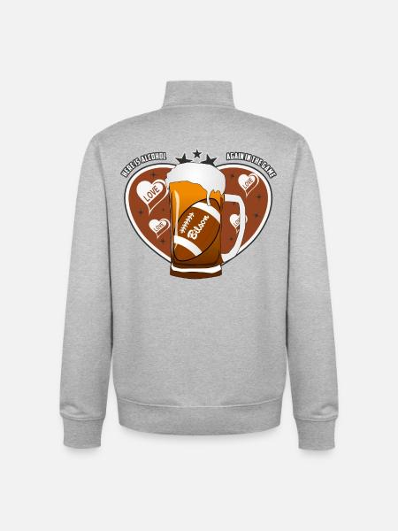 Football and beer - Unisex Organic Zip Sweatshirt by Stanley/Stella - heather grey