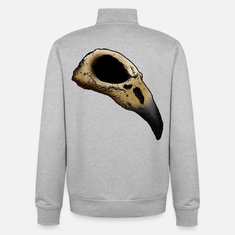 Rabenschädel Side - Unisex Organic Zip Sweatshirt von Stanley/Stella - Grau meliert