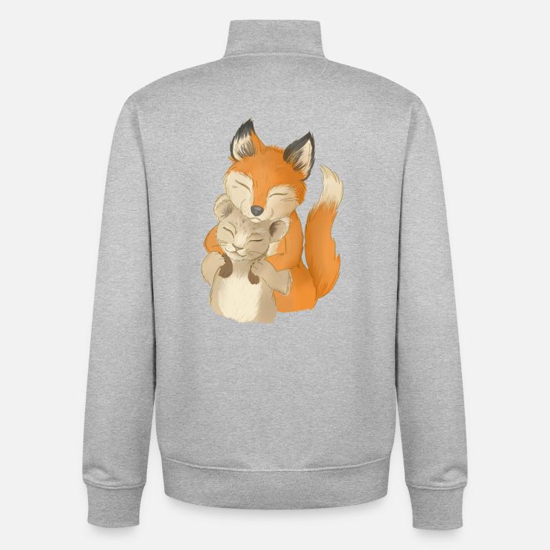 Verspielte Waldtiere Harmonie - Unisex Organic Zip Sweatshirt von Stanley/Stella - Grau meliert