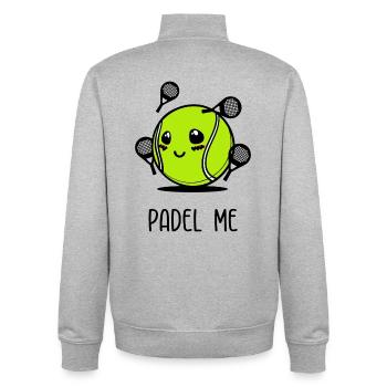 Padel Ball Racket Sportart Statement Spieler - Unisex Organic Zip Sweatshirt von Stanley/Stella - Grau meliert - Hinten - AI Model Male 185 light (185cm)