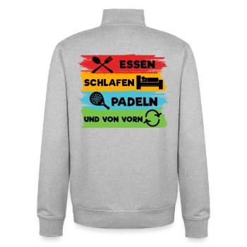 Sport Spieler Racket Padelspiel Padel Statement - Unisex Organic Zip Sweatshirt von Stanley/Stella - Grau meliert - Hinten - AI Model Male 185 light (185cm)