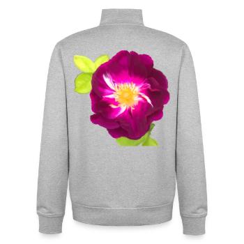 Purple Rose - Gemälde - Unisex Organic Zip Sweatshirt von Stanley/Stella - Grau meliert - Hinten - AI Model Male 185 light (185cm)