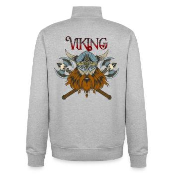 Viking - Sweat zippé unisexe en coton bio Stanley/Stella - gris chiné - Dos - AI Model Male 185 light (185cm)