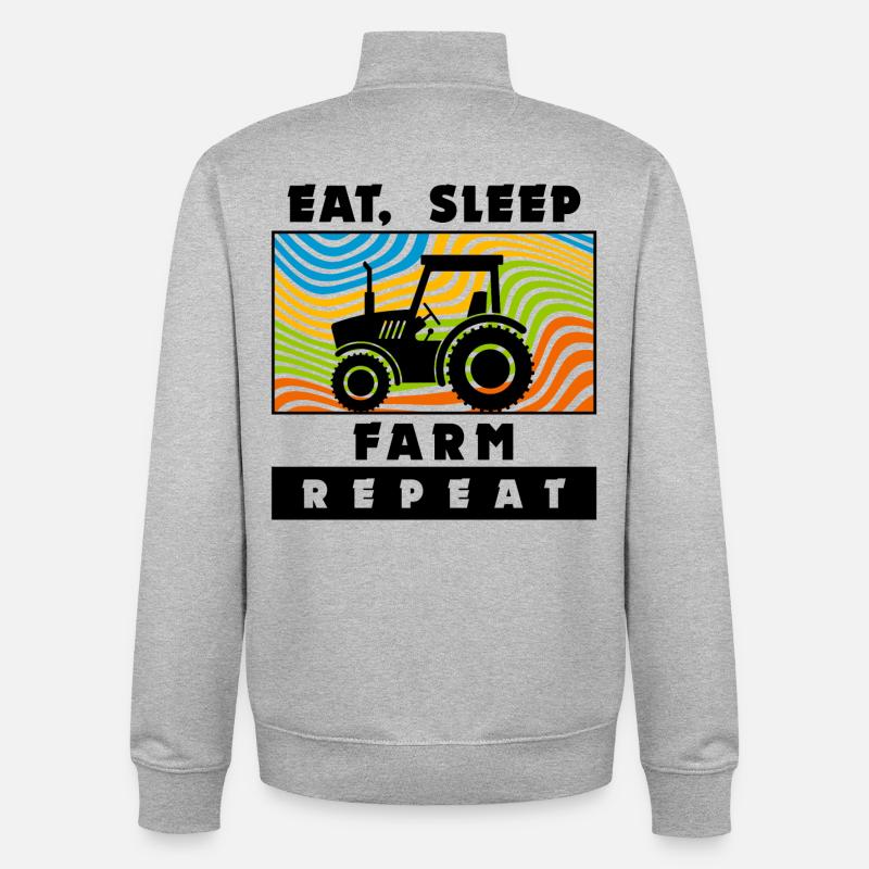 Traktor Bauer Bauernhof Landmaschinen Statement - Unisex Organic Zip Sweatshirt von Stanley/Stella - Grau meliert