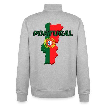 Map flag of Portugal - Unisex Organic Zip Sweatshirt by Stanley/Stella - heather grey - Back - AI Model Male 185 light (185cm)