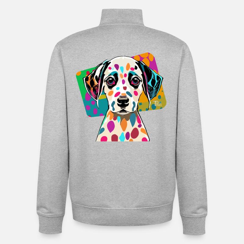 Dalmate - Sweat zippé unisexe en coton bio Stanley/Stella - gris chiné