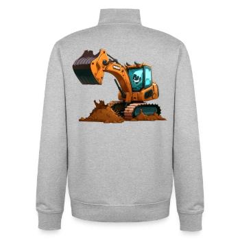 Grande pelle - Sweat zippé unisexe en coton bio Stanley/Stella - gris chiné - Dos - AI Model Male 185 light (185cm)