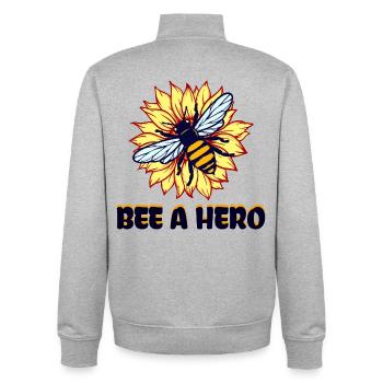 Biene Tierschutz Artenschutz Umwelt Erde Statement - Unisex Organic Zip Sweatshirt von Stanley/Stella - Grau meliert - Hinten - AI Model Male 185 light (185cm)