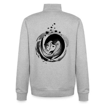 Otter Spell - Unisex Organic Zip Sweatshirt by Stanley/Stella - heather grey - Back - AI Model Male 185 light (185cm)
