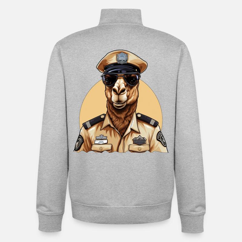 Kamel Polizist - Unisex Organic Zip Sweatshirt von Stanley/Stella - Grau meliert