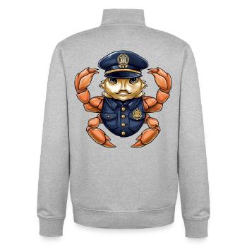 Cancer Police - Unisex Organic Zip Sweatshirt by Stanley/Stella - heather grey - Back - AI Model Male 185 light (185cm)