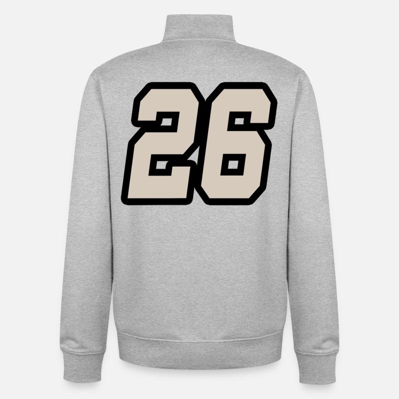 Nummer sechsundzwanzig 26 - Unisex Organic Zip Sweatshirt von Stanley/Stella - Grau meliert