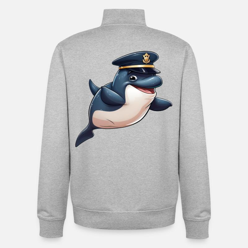 Wal Polizei - Unisex Organic Zip Sweatshirt von Stanley/Stella - Grau meliert