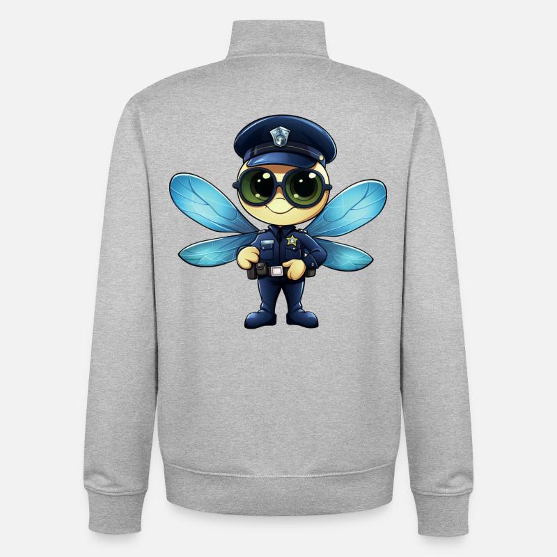 Libellen Polizei - Unisex Organic Zip Sweatshirt von Stanley/Stella - Grau meliert