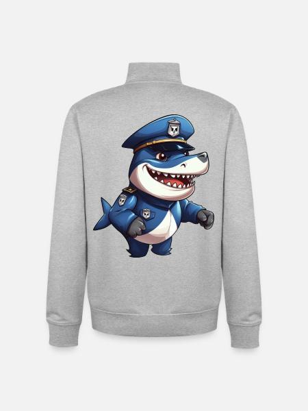 Hai Polizei - Unisex Organic Zip Sweatshirt von Stanley/Stella - Grau meliert